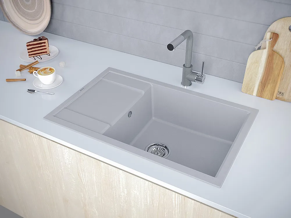 Детальное фото товара: Paulmark FLUGEN 60, мойка, гранит, серый металлик