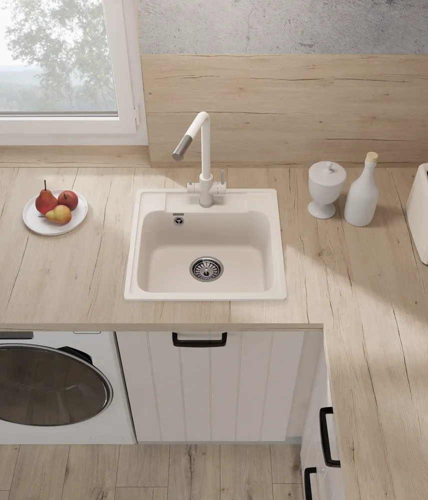 Детальное фото товара: ЭкоМ 4848, мойка, гранит, белый