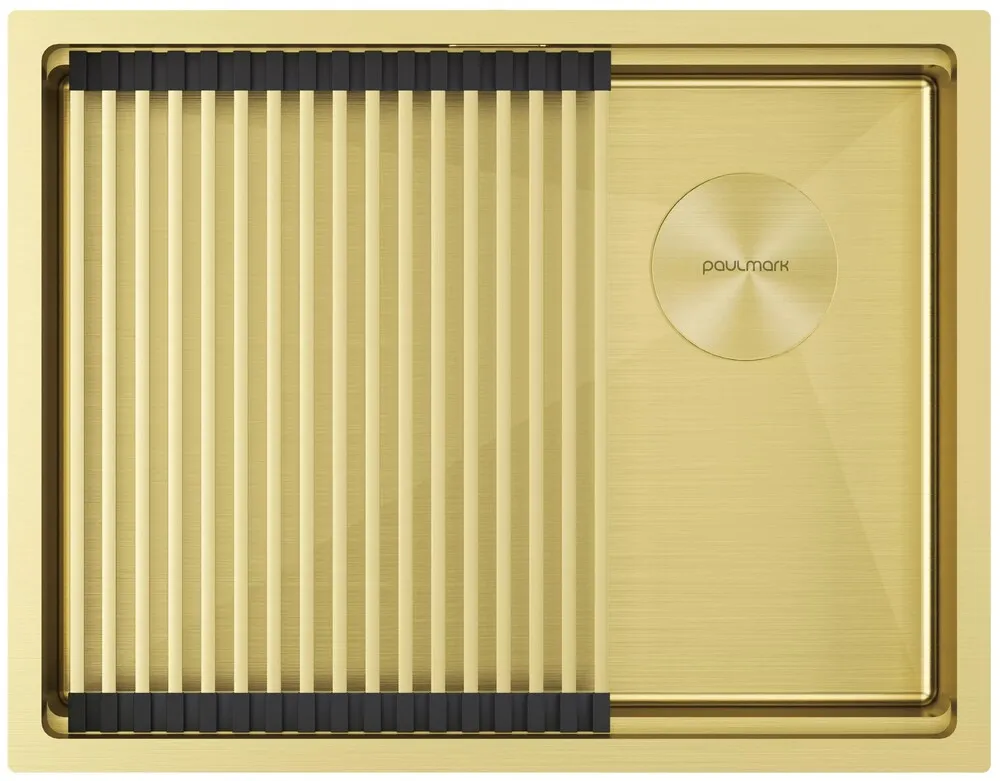 Фото товара: Paulmark NEXT-PRO 58 UNI, мойка, нержавеющая сталь, светлое золото