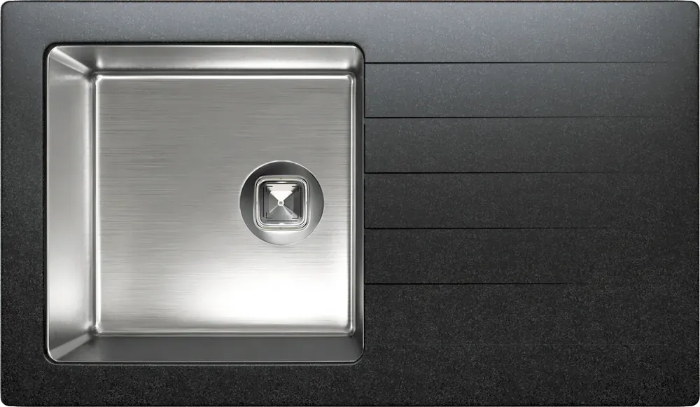 Фото товара: Tolero Twist TTS-860, мойка, гранит/нержавеющая сталь, уголь