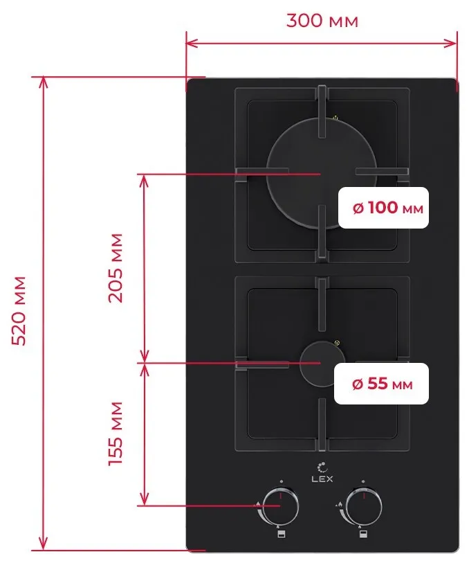 Детальное фото товара: LEX GVG 324 BBL газовая поверхность