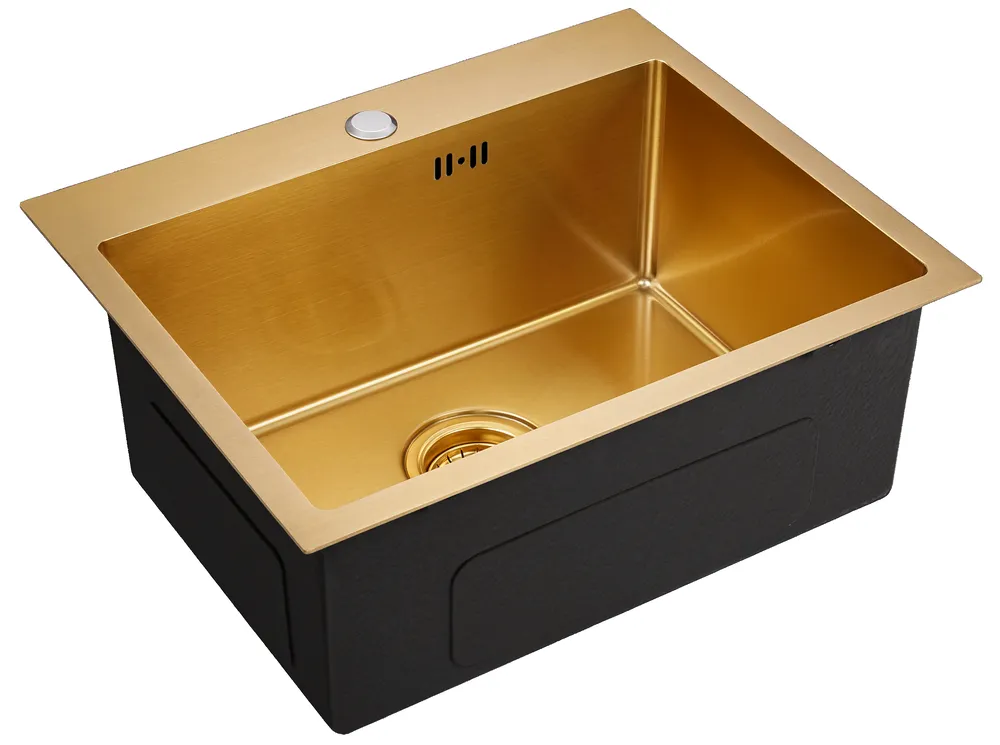 Детальное фото товара: Emar EMB-115 PVD Nano Golden, мойка, нержавеющая сталь, золото