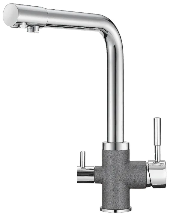 Фото товара: GRANULA 3015 смеситель, гранит, хром/графит