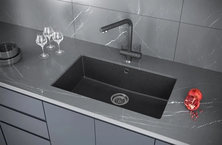 Детальное фото товара: KUCHENSTERN UNDER 80, мойка, гранит, антрацит