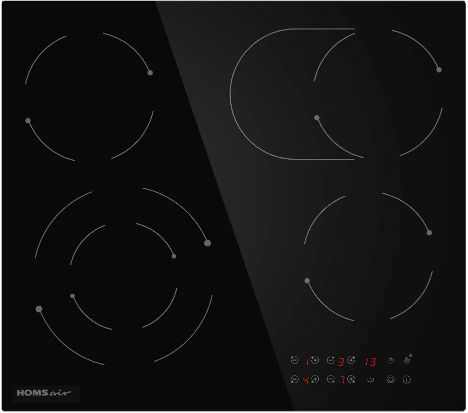 Фото товара: HOMSair HVС64SMDBK стеклокерамическая поверхность
