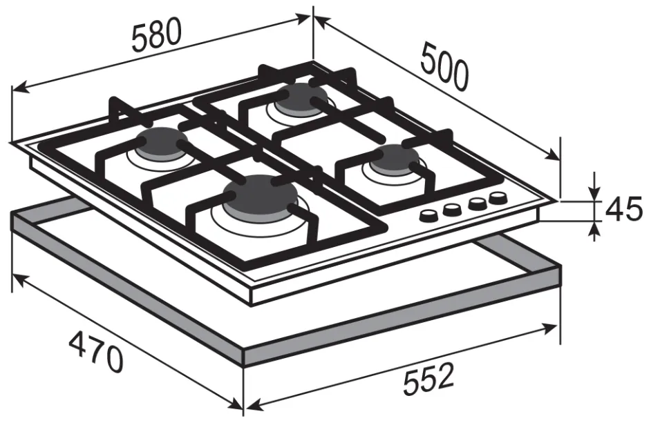 Детальное фото товара: Zigmund & Shtain G 20.6 B газовая поверхность