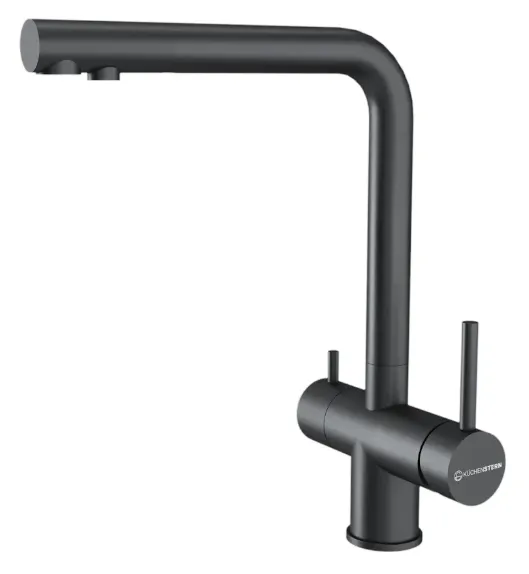 Детальное фото товара: KUCHENSTERN FOKUS-FS, смеситель, нержавеющая сталь, вороненая сталь