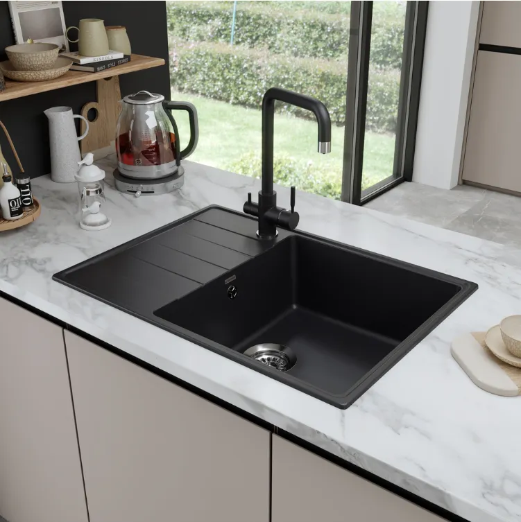 Детальное фото товара: Maunfeld Lacrima 700 MFQS-700B, мойка, гранит, черный