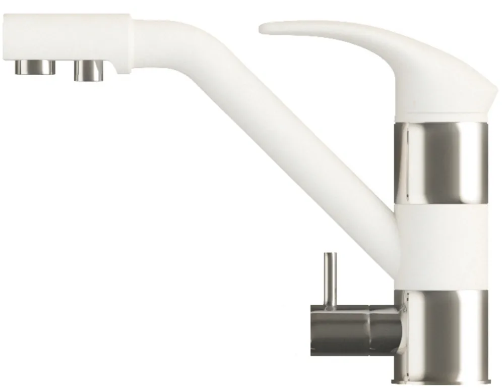 Фото товара: Polygran Дуо, смеситель, белый хлопок 36