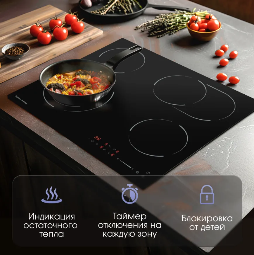 Детальное фото товара: Zigmund & Shtain CN 51.6 B стеклокерамическая поверхность