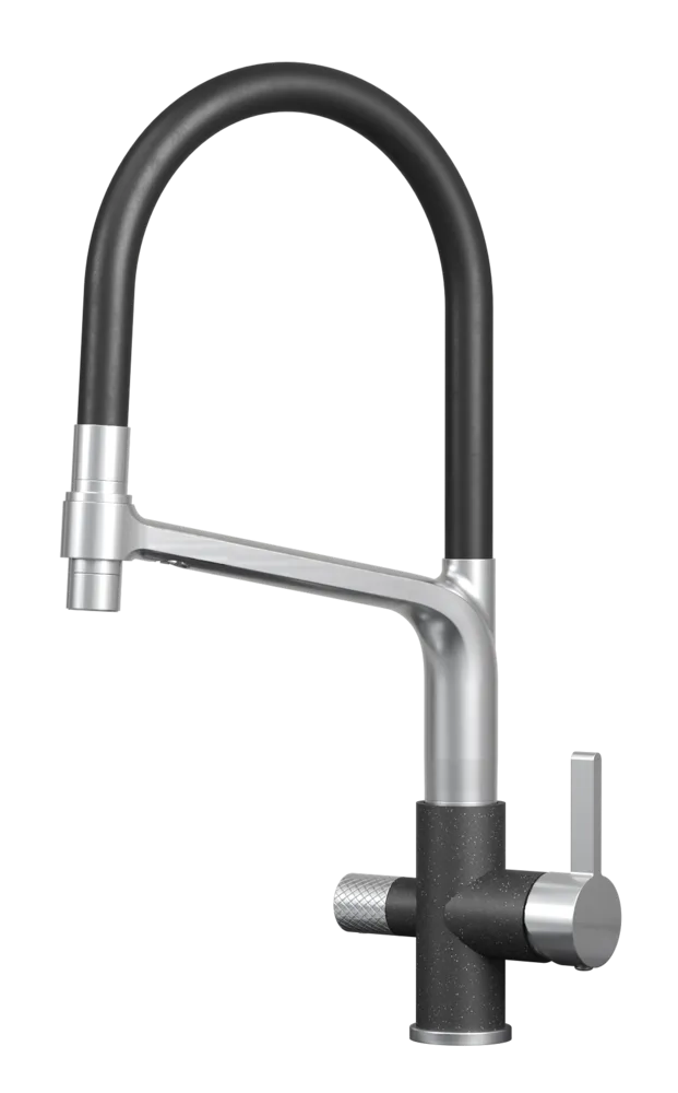 Фото товара: GRANULA 5083 смеситель, нержавеющая сталь, черный