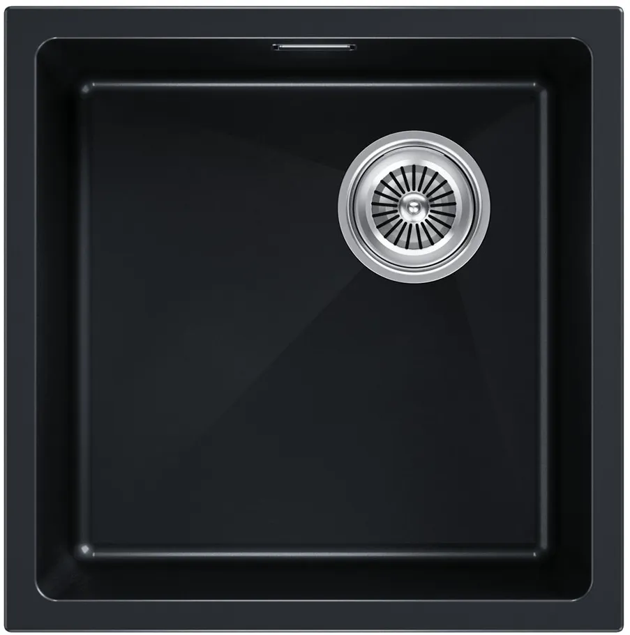 Детальное фото товара: Paulmark LUMI 45UNI-SKEW, мойка, гранит, черный металлик