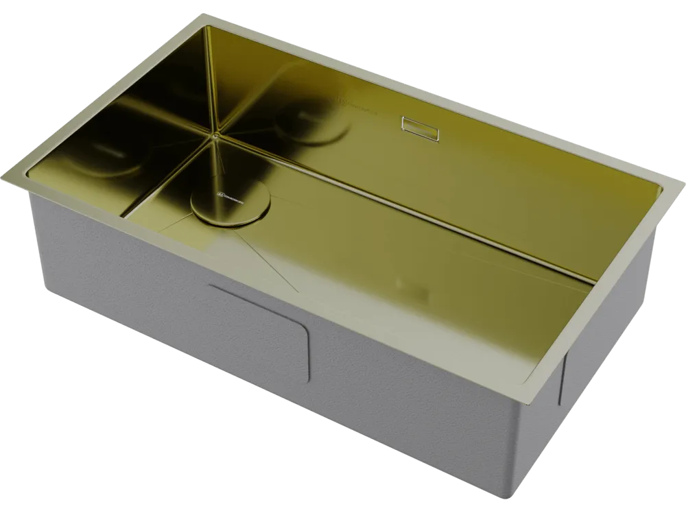 Детальное фото товара: Omoikiri Taki 74-U/IF-L-LG SIDE, мойка, нержавеющая сталь/светлое золото