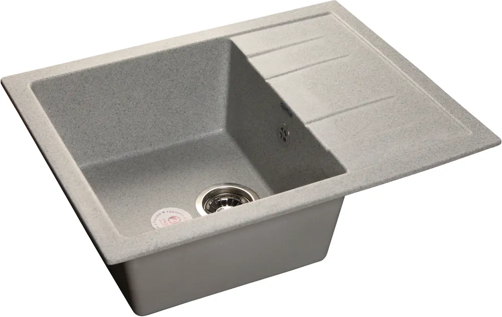 Детальное фото товара: GranFest QUADRO GF-Q-650 L, мойка, мрамор, серый