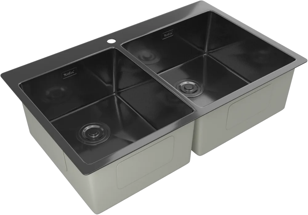 Детальное фото товара: Rivelato RINOX 8050 В2 PVD black, мойка, нержавеющая сталь, черный