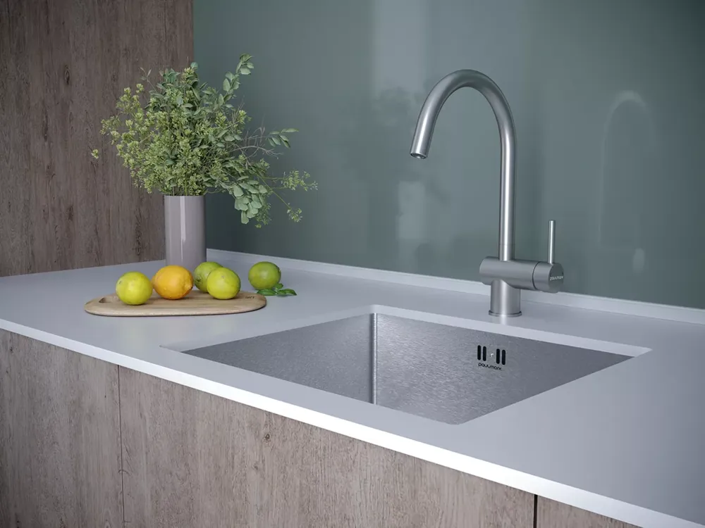 Детальное фото товара: Paulmark BEND, смеситель, брашированная сталь