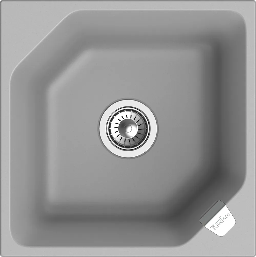 Детальное фото товара: Rivelato LOCUS LS-50 grigio metallizzat, мойка, гранит, серый металлик