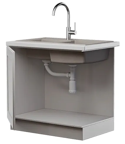 Детальное фото товара: GRANULA сифон двойной GRAND 31/2 с круглым переливом и отводом ЭКОНОМ