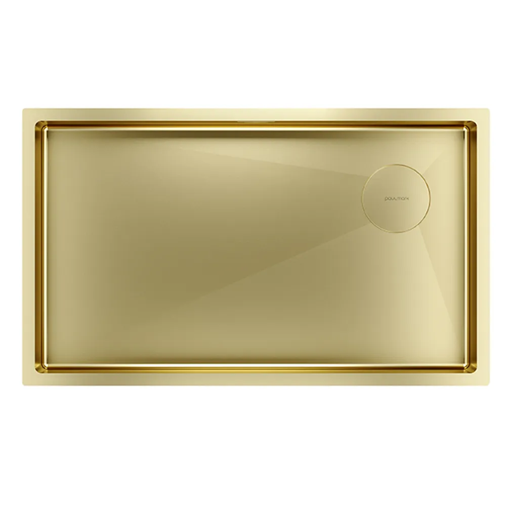 Фото товара: Paulmark NEXT-SKEW 74 UNI, мойка, нержавеющая сталь, брашированное золото