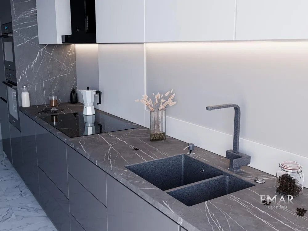Детальное фото товара: Emar EMQ-2665.PL, мойка, гранит, антрацит