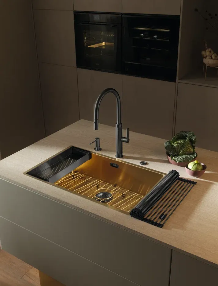 Детальное фото товара: Franke BXM 210/110-68 F-INOX, мойка, нержавеющая сталь, золото