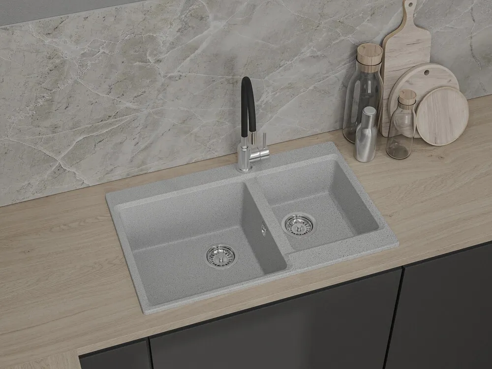 Детальное фото товара: GranFest LEVEL GF-LV-780K, мойка, мрамор, серый