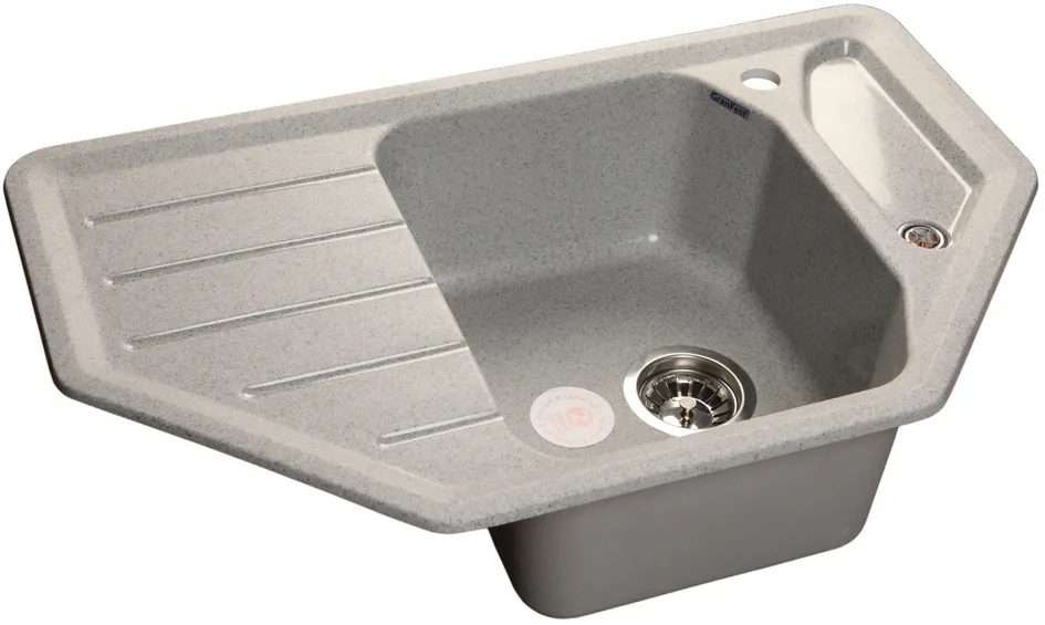Детальное фото товара: GranFest CORNER GF-C-800 E, мойка, мрамор, серый