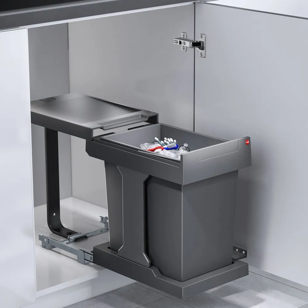 Детальное фото товара: Hailo Solo мусорное ведро 20л, выдвигается синхронно с дверцей