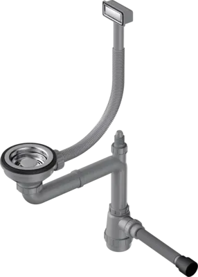 Детальное фото товара: Omoikiri WK-1-GN Арматура для одночашевых моек с прямоугольным переливом вороненая сталь