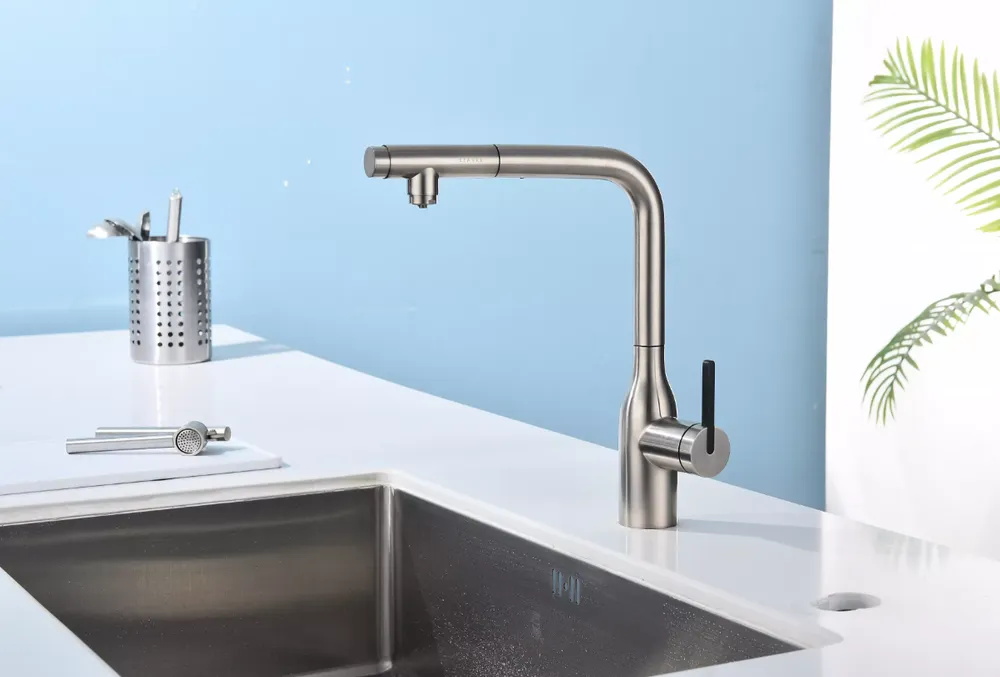 Детальное фото товара: Paulmark VIPER, смеситель, брашированная сталь