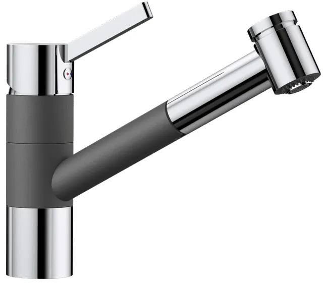 Фото товара: Blanco Tivo-S смеситель, хром/гранит, темная скала