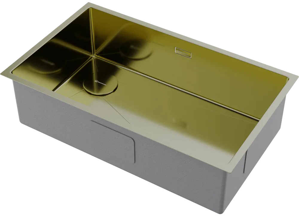 Детальное фото товара: Omoikiri Taki 74-U/IF-L-LG SIDE, мойка, нержавеющая сталь/светлое золото