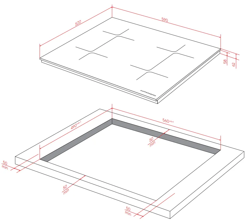 Детальное фото товара: Kuppersberg ICI 624 индукционная поверхность
