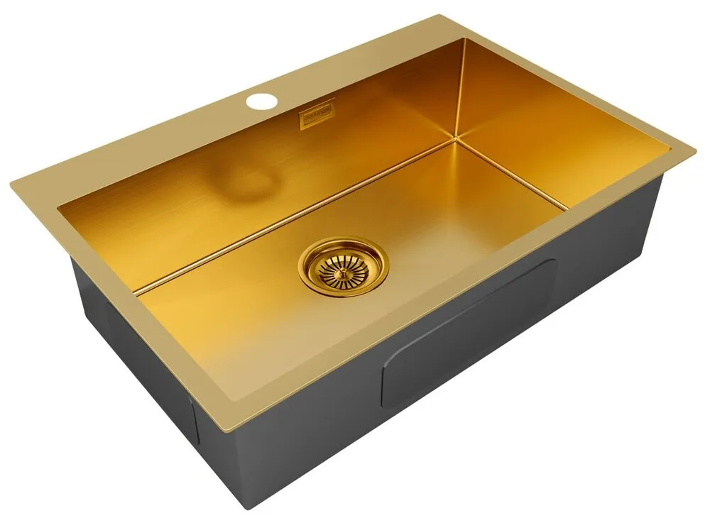 Детальное фото товара: Paulmark KRONER 75, мойка, нержавеющая сталь, брашированное золото