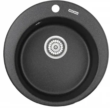 Фото товара: Krona RUNDE D475 1 BLACK, мойка, гранит, черный