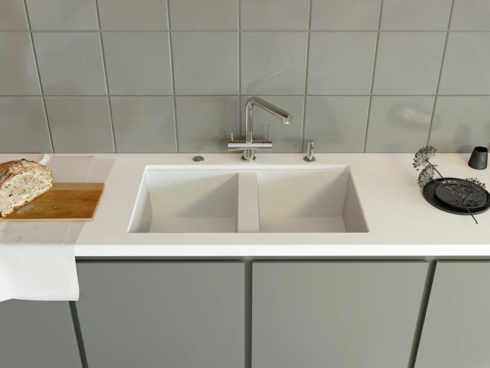 Детальное фото товара: Omoikiri Kitagawa 83-2-U-WH, мойка, керамика, белый