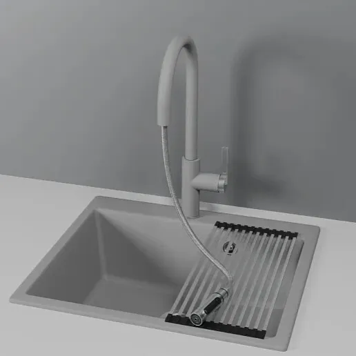 Детальное фото товара: GRANULA 8168 смеситель, гранит, алюминиум