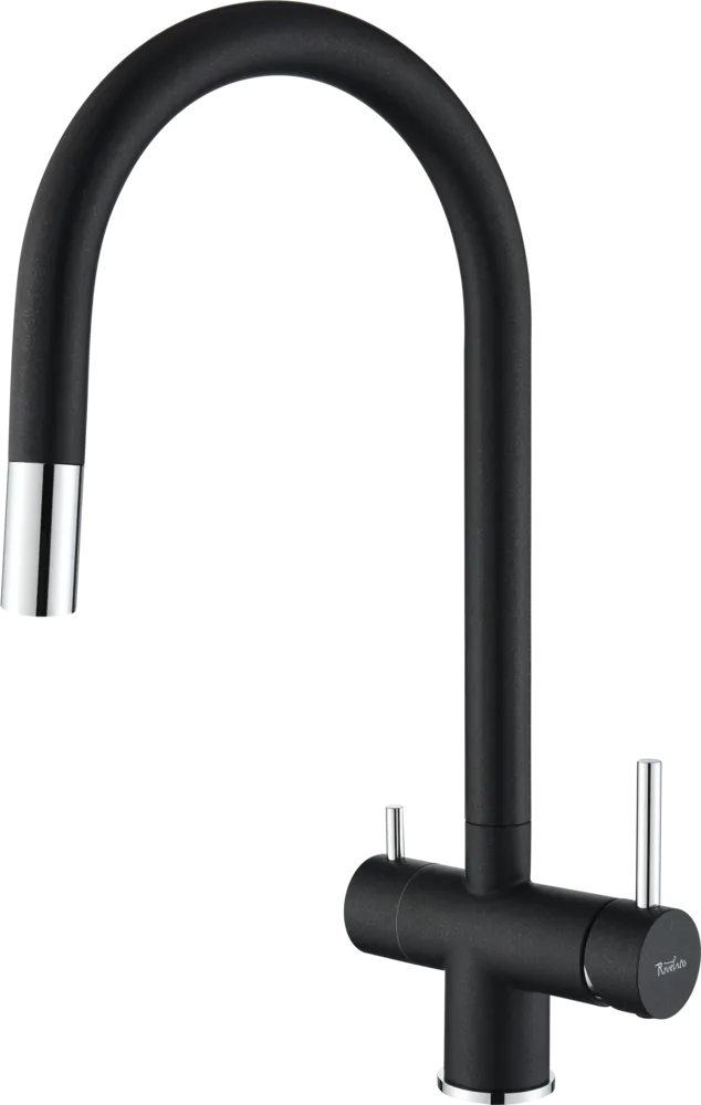 Фото товара: Rivelato TREVI 2433505 antracite cromo, смеситель, антрацит/хром