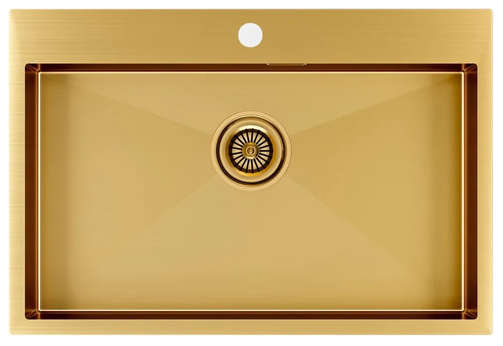 Детальное фото товара: Paulmark KRONER 75, мойка, нержавеющая сталь, брашированное золото