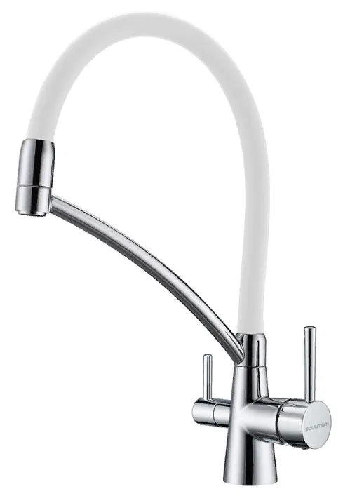 Фото товара: Paulmark SIEGEN, смеситель, хром, белый шланг