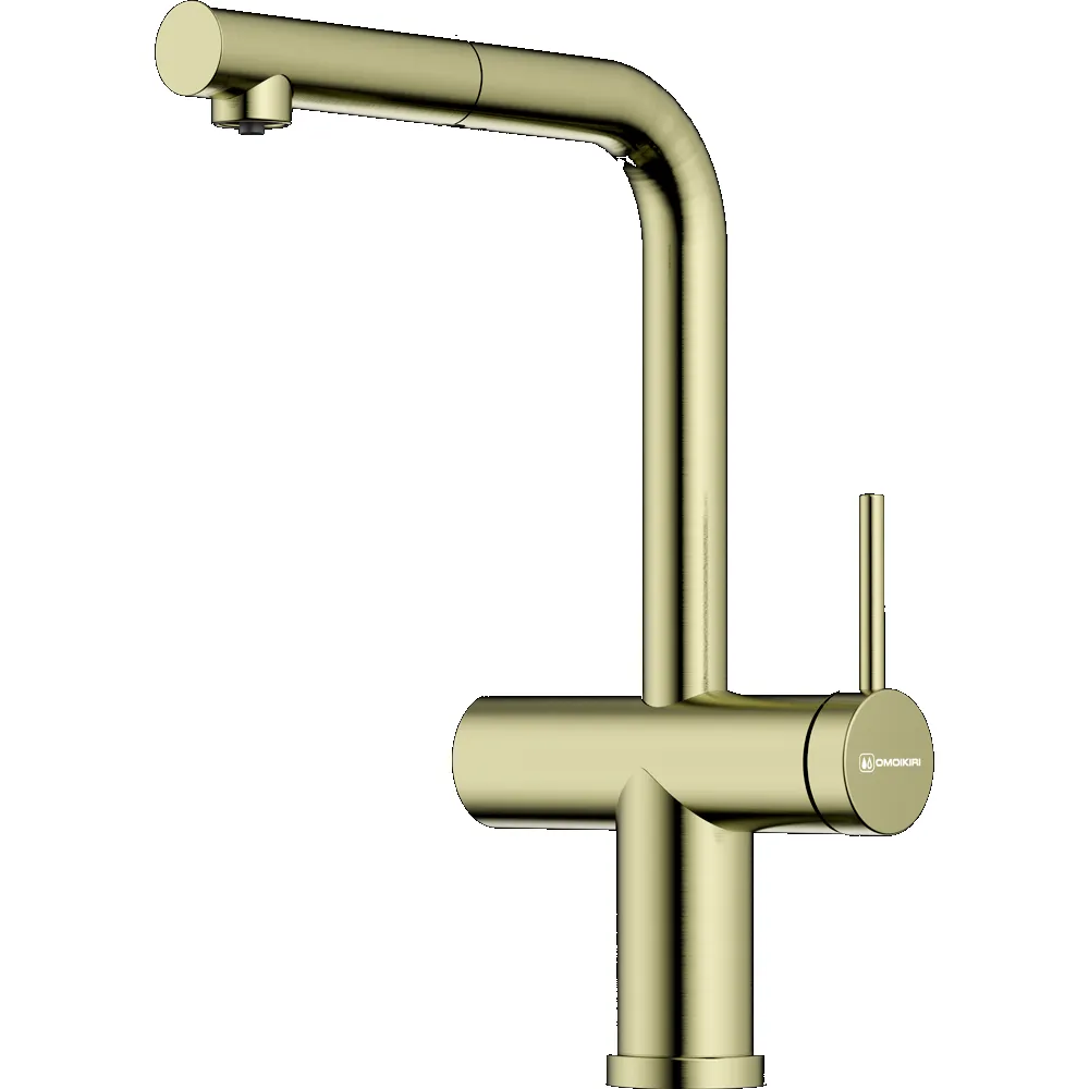Фото товара: Omoikiri Karatsu-S LG, смеситель, светлое золото