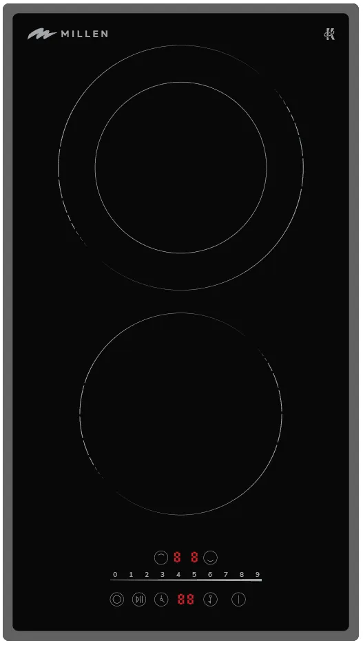 Фото товара: MILLEN MEH 302 BL стеклокерамическая поверхность