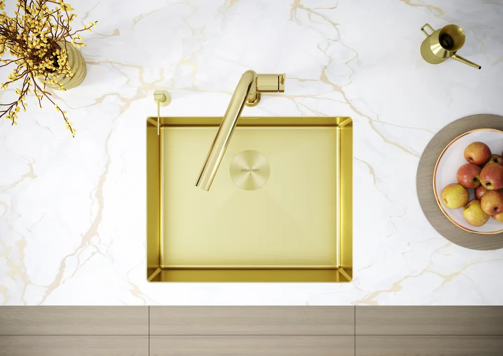 Детальное фото товара: Paulmark NEXT 54 UNI, мойка, нержавеющая сталь, светлое золото