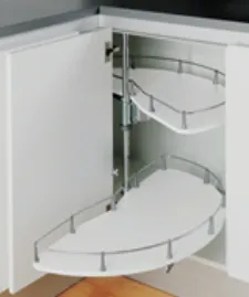 Детальное фото товара: Pelly выкатная карусель 1/2 в шкаф 900 мм, белый/хром (ширина дверцы 400)