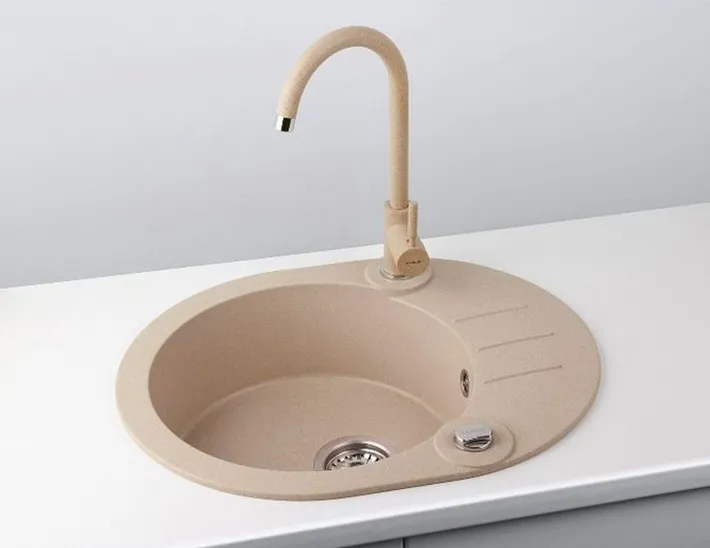 Детальное фото товара: ALVEUS ROLL 40 GRANITAL BEIGE-G55, мойка, гранит, бежевый (в комплекте с сифоном 1105246)