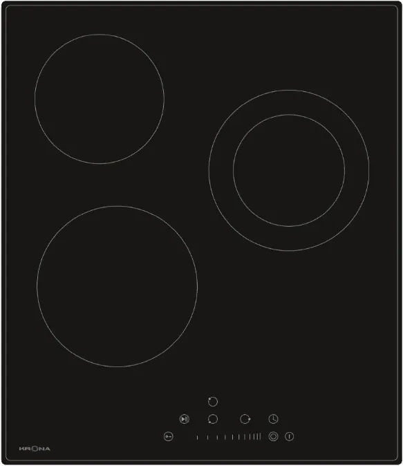 Фото товара: Krona LAUREL 45 BL стеклокерамическая поверхность