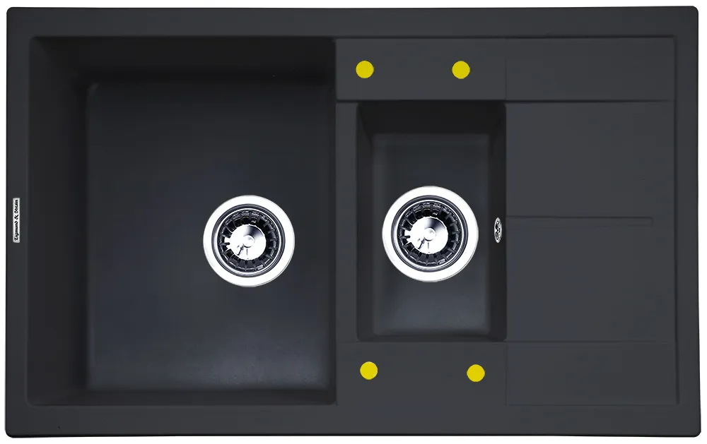 Фото товара: Zigmund & Shtain RECHTECK 780.2, мойка, черный базальт 