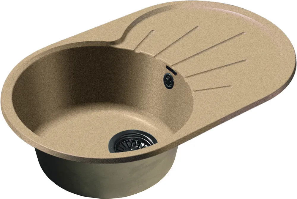Детальное фото товара: GranFest RONDO GF-R-750 L, мойка, мрамор, песочный