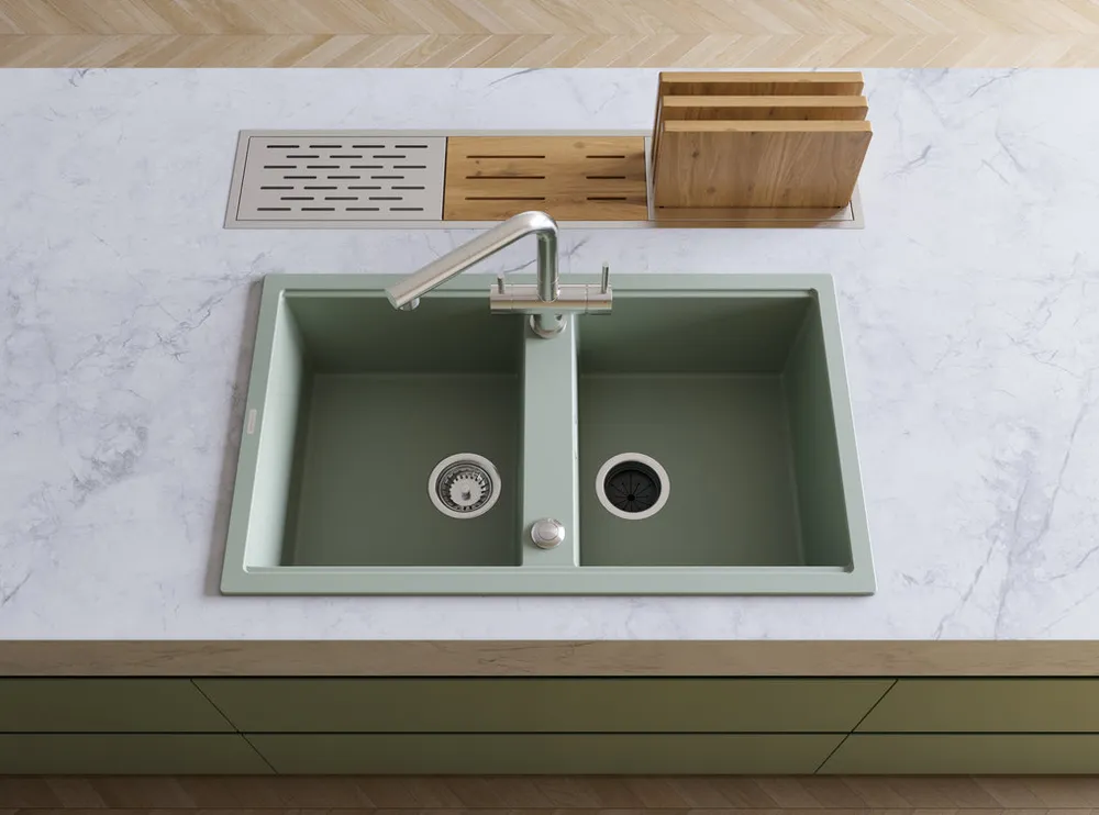 Детальное фото товара: Omoikiri Kitagawa 86-2-GB, мойка, керамика, графит