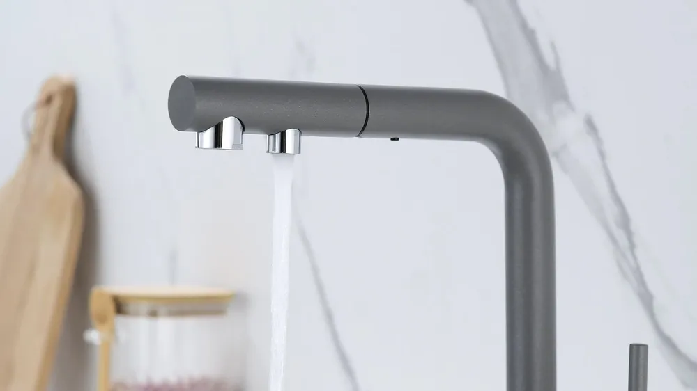 Детальное фото товара: Paulmark SERPENTINE, смеситель, гранит, серый металлик